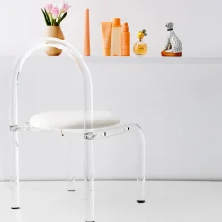 GigiandTom Arch Lucite Accent Chair White* Furniture