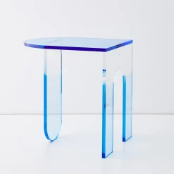 GigiandTom Arched Acrylic Side Table Blue* Furniture