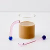 GigiandTom Bauhaus Glass Tumbler & Stirrer Pink* Mugs & Teacups