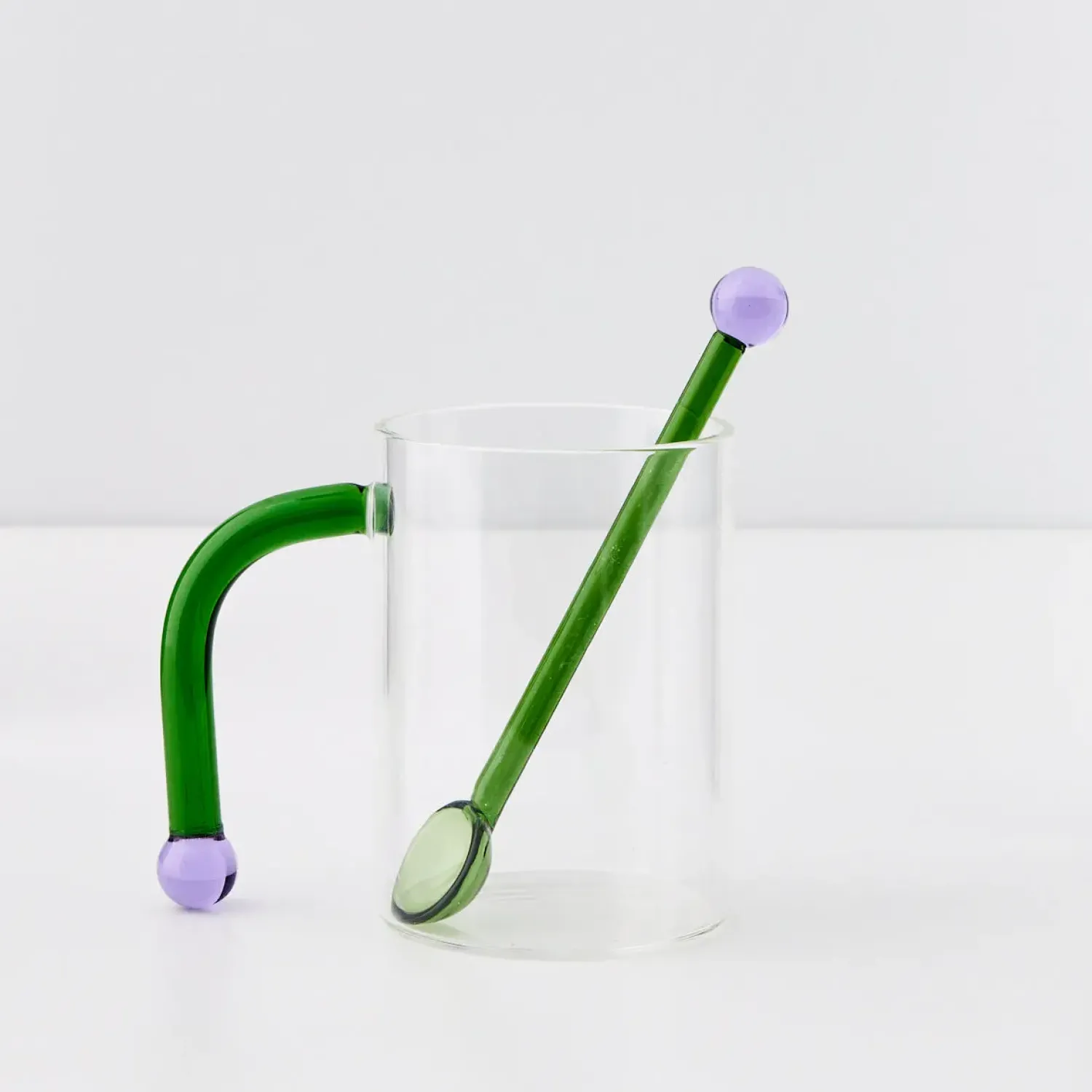 GigiandTom Bauhaus Glass Tumbler & Stirrer Green* Mugs & Teacups