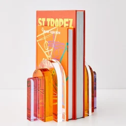 GigiandTom Bow Crystal Bookends Amber Purple* Decorative Objects & Trays