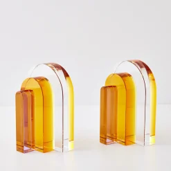 GigiandTom Bow Crystal Bookends Amber Purple* Decorative Objects & Trays