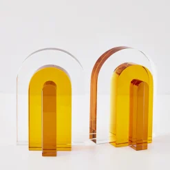 GigiandTom Bow Crystal Bookends Amber Purple* Decorative Objects & Trays