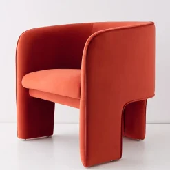 GigiandTom Bower Velvet Accent Chair Red* Furniture