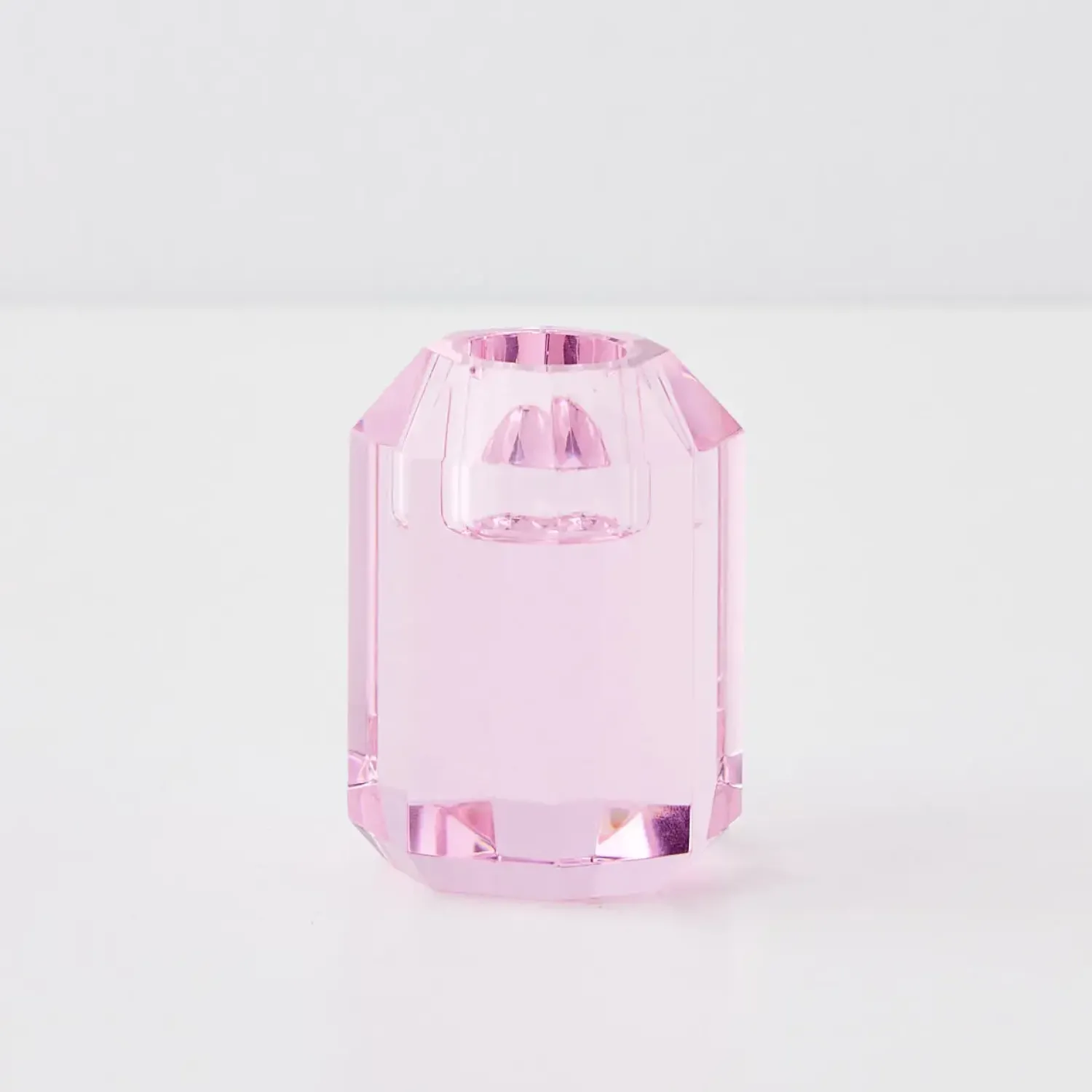 GigiandTom Briolette Crystal Taper Candle Holder Pink* Candle Holders