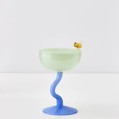 GigiandTom Bumble Cocktail Glass Green/Blue* Cocktail Glasses
