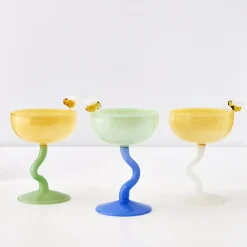 GigiandTom Bumble Cocktail Glass Yellow/White* Cocktail Glasses
