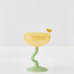 GigiandTom Bumble Cocktail Glass Yellow/Green* Cocktail Glasses