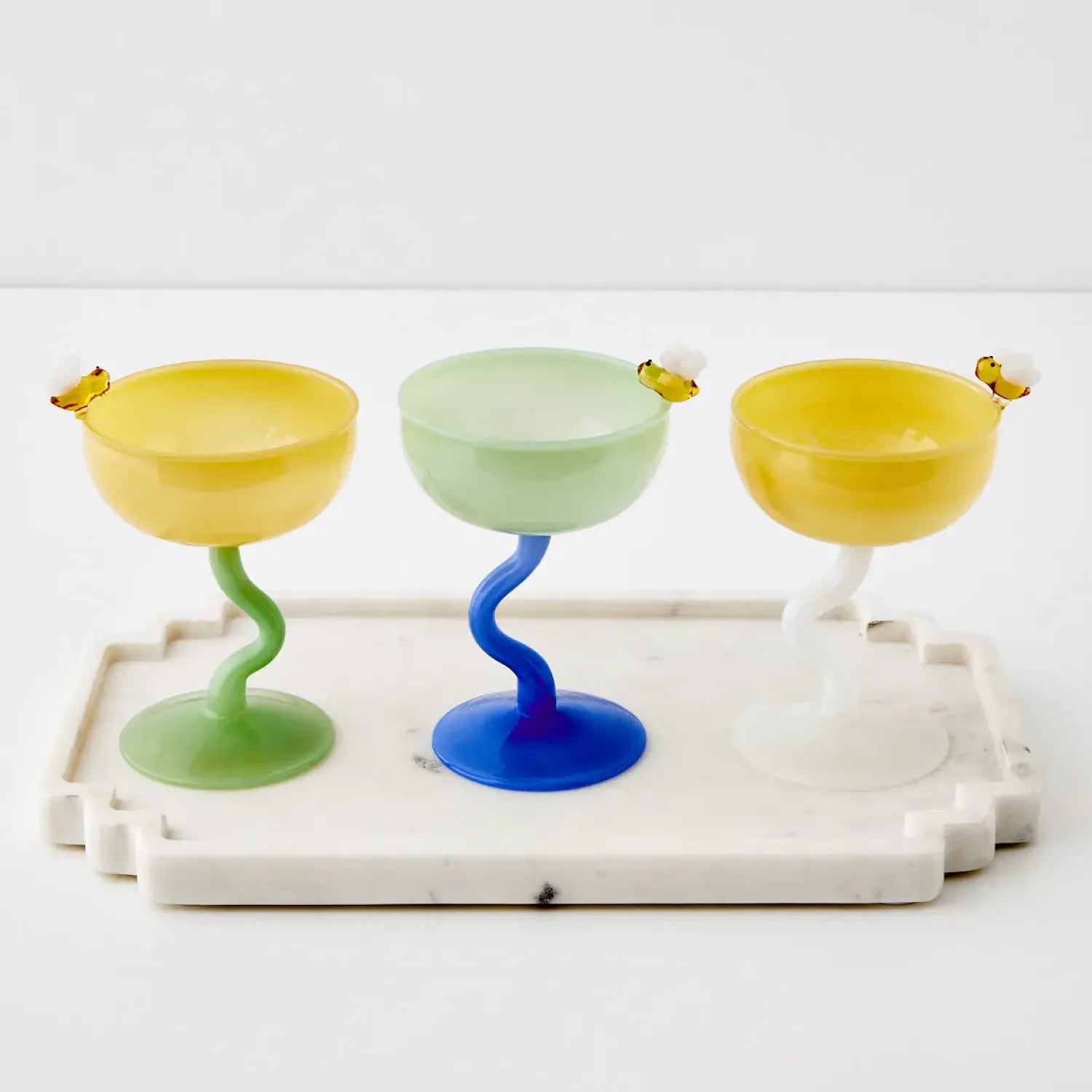 GigiandTom Bumble Cocktail Glass Yellow/Green* Cocktail Glasses