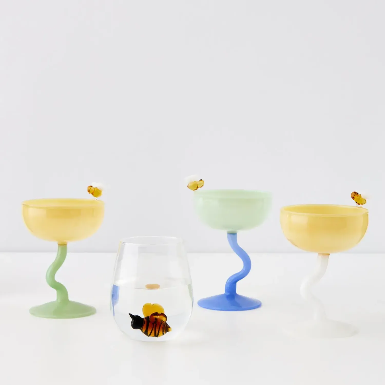 GigiandTom Bumble Cocktail Glass Yellow/Green* Cocktail Glasses