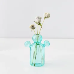 GigiandTom Cactus Medium Coloured Glass Vase Teal* Vases