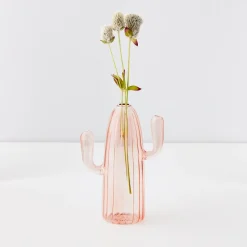 GigiandTom Cactus Tall Coloured Glass Vase Pink* Vases