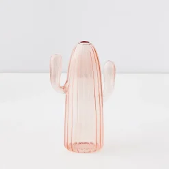 GigiandTom Cactus Tall Coloured Glass Vase Pink* Vases