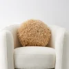 GigiandTom Carmela Faux Fur Circular Accent Cushion Tan* Cushions & Throws