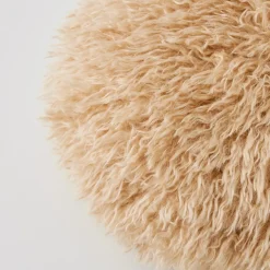 GigiandTom Carmela Faux Fur Circular Accent Cushion Tan* Cushions & Throws