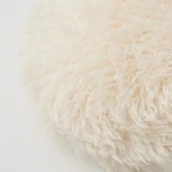 GigiandTom Carmela Faux Fur Circular Accent Cushion Ivory* Cushions & Throws