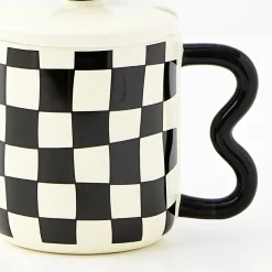 GigiandTom Check Ceramic Mug Black/White* Mugs & Teacups