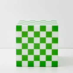GigiandTom Checkerboard Acrylic Side Table Green* Furniture