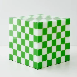 GigiandTom Checkerboard Acrylic Side Table Green* Furniture