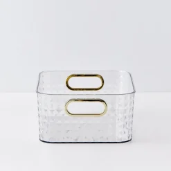 GigiandTom Crystal Cut Storage Container Clear* Bathroom Storage