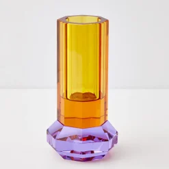 GigiandTom Cushion Crystal Cut Coloured Vase Amber* Vases