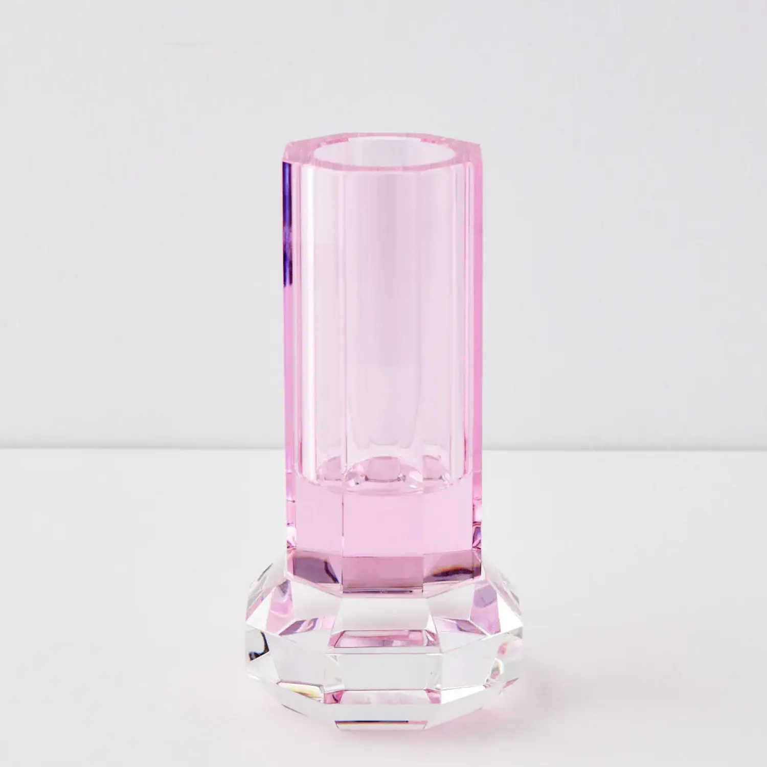 GigiandTom Cushion Crystal Cut Coloured Vase Pink* Vases