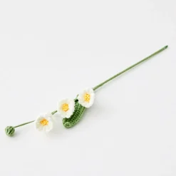 GigiandTom Daffodil Stem Hand Knitted Crochet Flower White* Vases