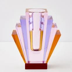 GigiandTom Diamond Deco Crystal Coloured Vase Pink Purple* Vases