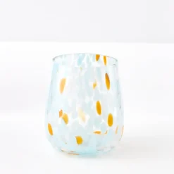 GigiandTom Dotted Glass Tumbler Blue/Orange* Drinkware
