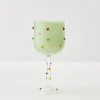 GigiandTom Dotted Wine Glass Green* Wine Glasses