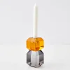 GigiandTom Edgy Crystal Taper Candle Holder Amber Smoke* Candle Holders