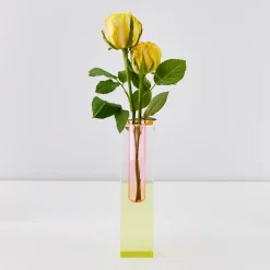 GigiandTom Kaleidoscope Ombre Acrylic Vase Yellow/Pink* Vases