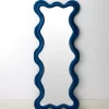 GigiandTom Kinked Wavy Velvet Full Length Mirror Blue* Mirrors