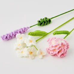 GigiandTom Lavender Hand Knitted Crochet Flower Purple* Vases