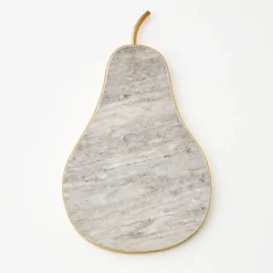 GigiandTom Lux Pear Marble & Brass Charcuterie Board* Serveware
