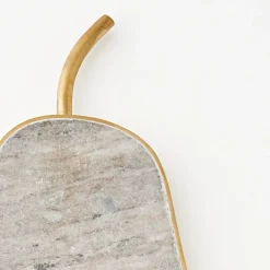 GigiandTom Lux Pear Marble & Brass Charcuterie Board* Serveware