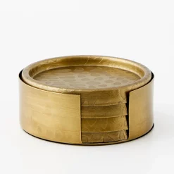 GigiandTom Metal Coasters 4 Pack Gold* Tableware