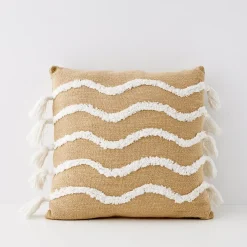 GigiandTom Newport Cotton Cushion With Insert Natural/White* Cushions & Throws