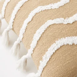 GigiandTom Newport Cotton Cushion With Insert Natural/White* Cushions & Throws