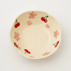 GigiandTom Painted Cherry Ceramic Bowl Red* Tableware