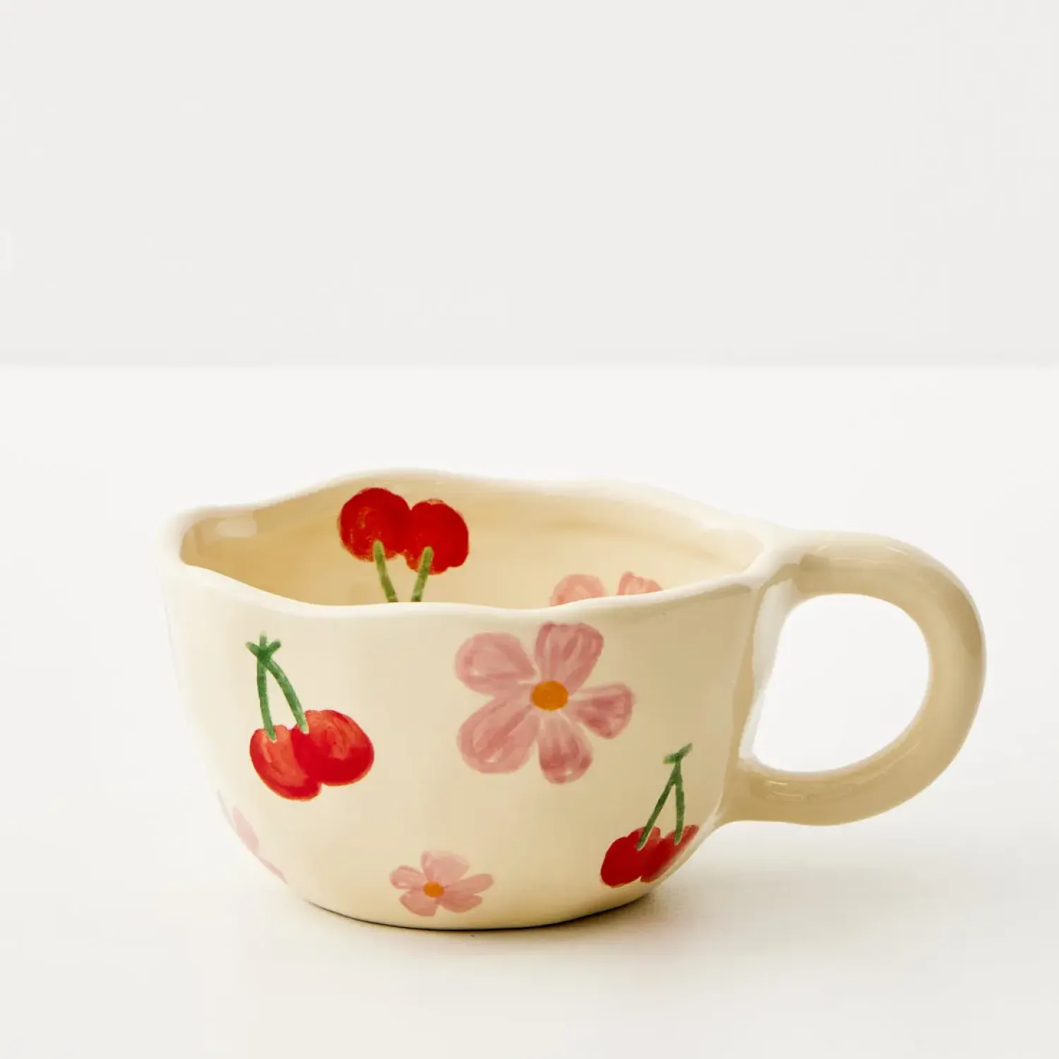 GigiandTom Painted Cherry Ceramic Mug Red* Mugs & Teacups