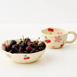 GigiandTom Painted Cherry Ceramic Mug Red* Mugs & Teacups