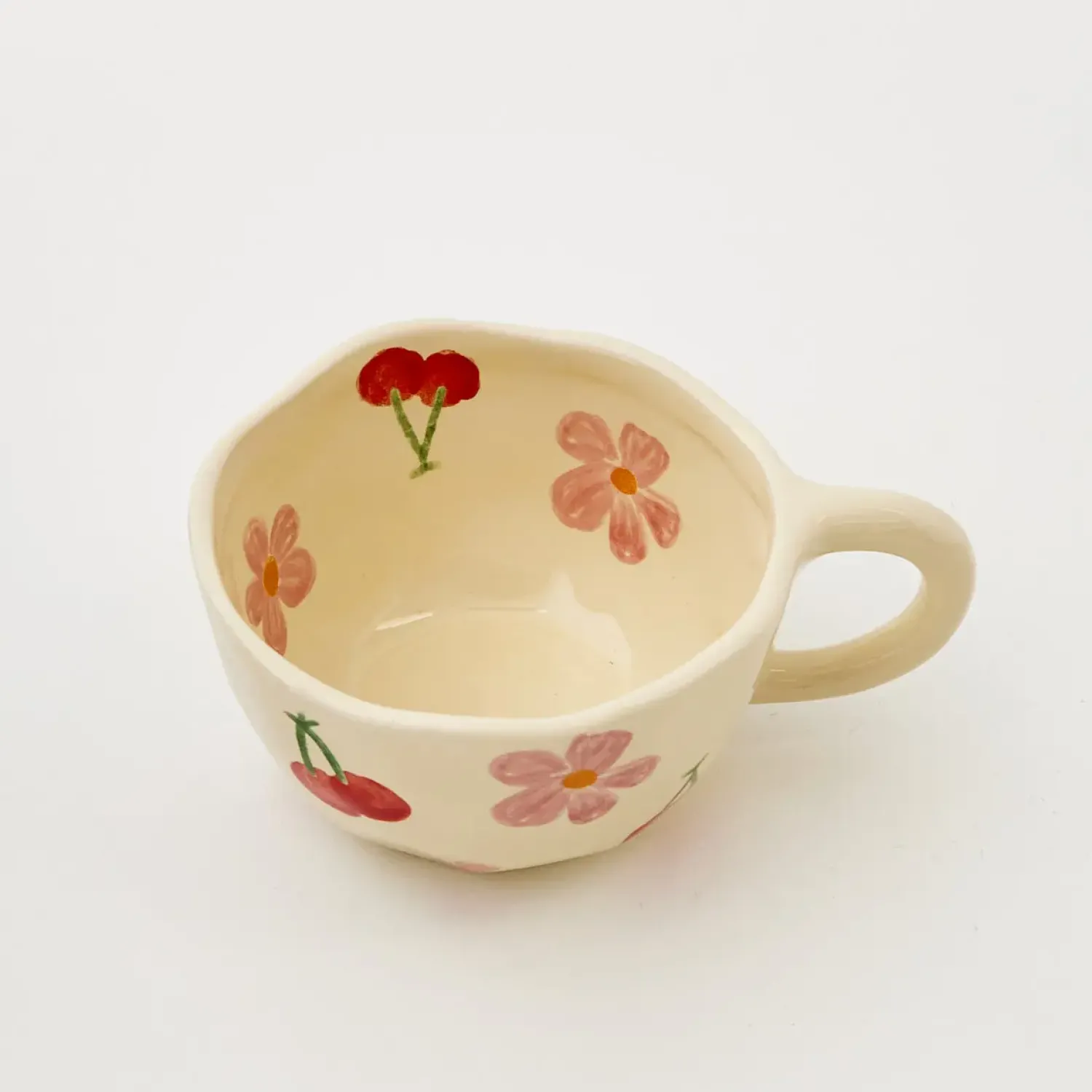 GigiandTom Painted Cherry Ceramic Mug Red* Mugs & Teacups
