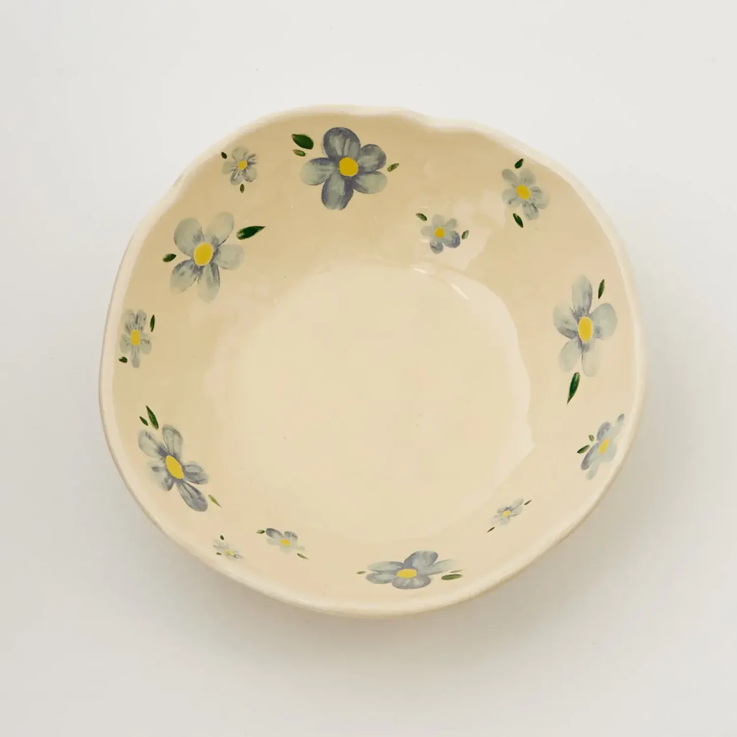 GigiandTom Painted Daisy Ceramic Bowl Blue* Tableware