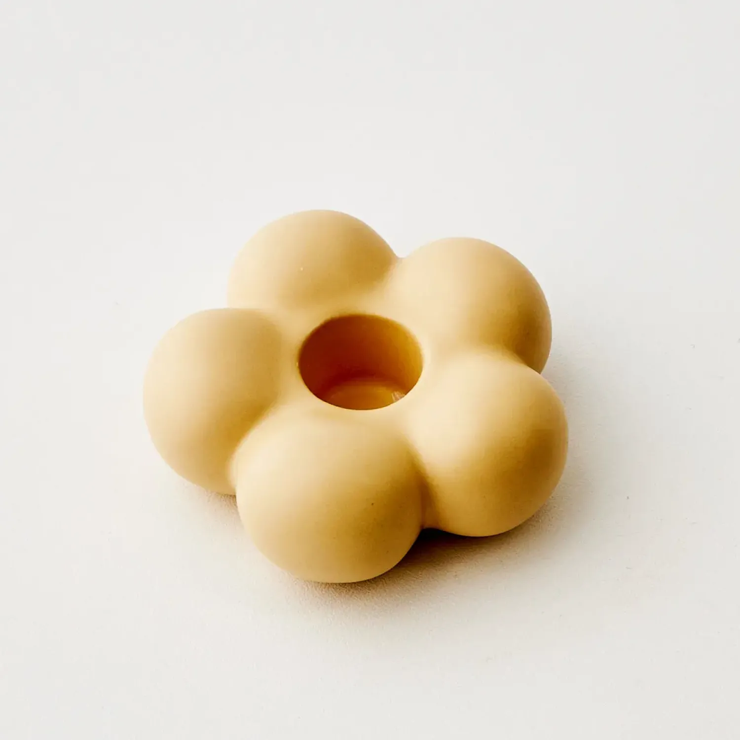 GigiandTom Petal Ceramic Taper Candle Holder Yellow* Candle Holders