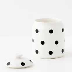 GigiandTom Polka Dot Ceramic Canister White* Kitchen Accessories