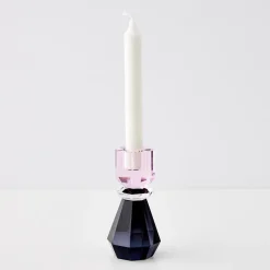 GigiandTom Queen Crystal Taper Candle Holder Black Pink* Candle Holders