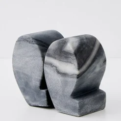 GigiandTom Quote Marble Bookends Grey* Decorative Objects & Trays