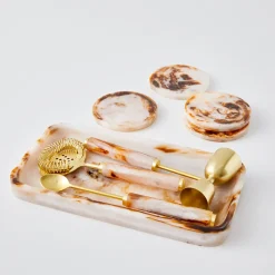 GigiandTom Resin Decorative Tray Tortoiseshell* Decorative Objects & Trays