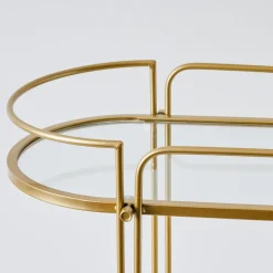 GigiandTom Retro Two-Tier Metal Bar Cart Gold* Bar Tools & Accessories